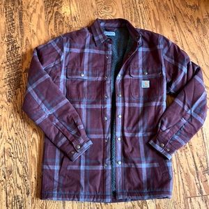 Carhartt Men’s Fleece Lined Snap Closure Coat, Size Small regular